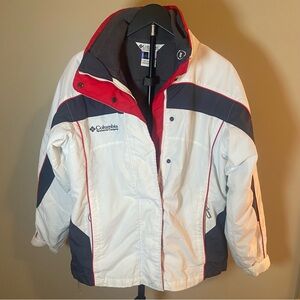 Columbia Women’s White, Red and Blue Puffer Jacket